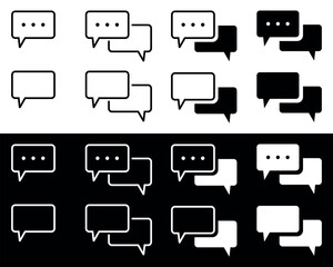 Speech Bubble Icons in Light and Dark. A Minimalist Communication Design vector illustration.