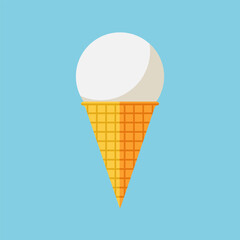 Flat vanilla ice cream vector illustration
