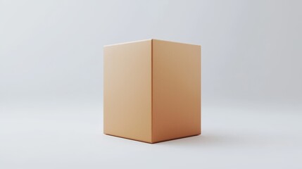 Obraz premium Empty cardboard box on white background, versatile packaging solution for shipping and storage