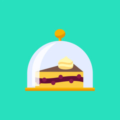Flat vector illustration of a cake. Food illustration