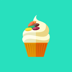 vector illustration of a cupcake