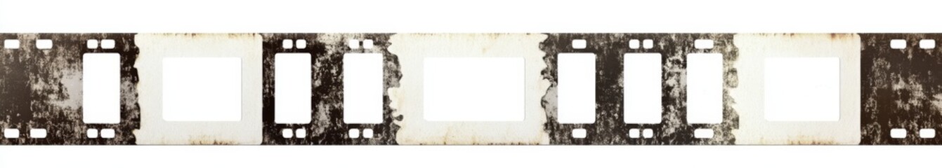 Antique film strip frames, white background, collage, design