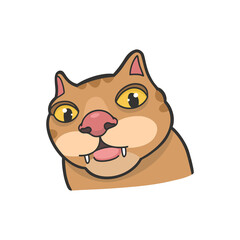 Curious Orange Cat Meme Sticker PNG T-shirt Cute Illustration
