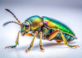 Fototapeta premium Close-up Macro Shot of Insect on Pure White Background - High-Resolution Stock Photo