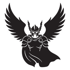 Valkyrie Warrior Esport Mascot silhouette vector