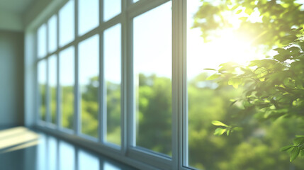 Naklejka premium Hospital Corridor Modern Design Waiting Room Clean Interior Health Care Medical Center interior of a modern office showcasing the beautifully blurred background 