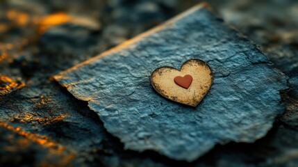Sunset heart parchment love note
