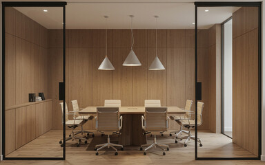 Modern Minimalist Conference Room – Elegant Office Design


