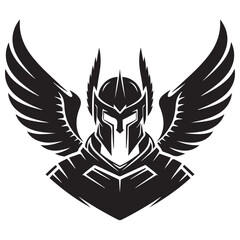 Valkyrie Warrior Esport Mascot silhouette vector