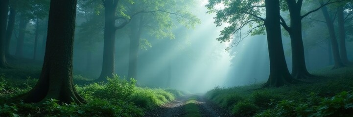 Misty veil shrouding the forest floor in mystery, serenity, forest floor, fog
