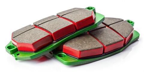 New & Used Car Brake Pads: Vehicle Maintenance & Repair Components Isolated on White