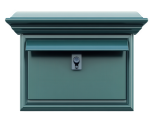 Modern urban mailbox with sleek design, perfect for contemporary settings. This mailbox combines functionality with style, making it ideal addition to any home or office