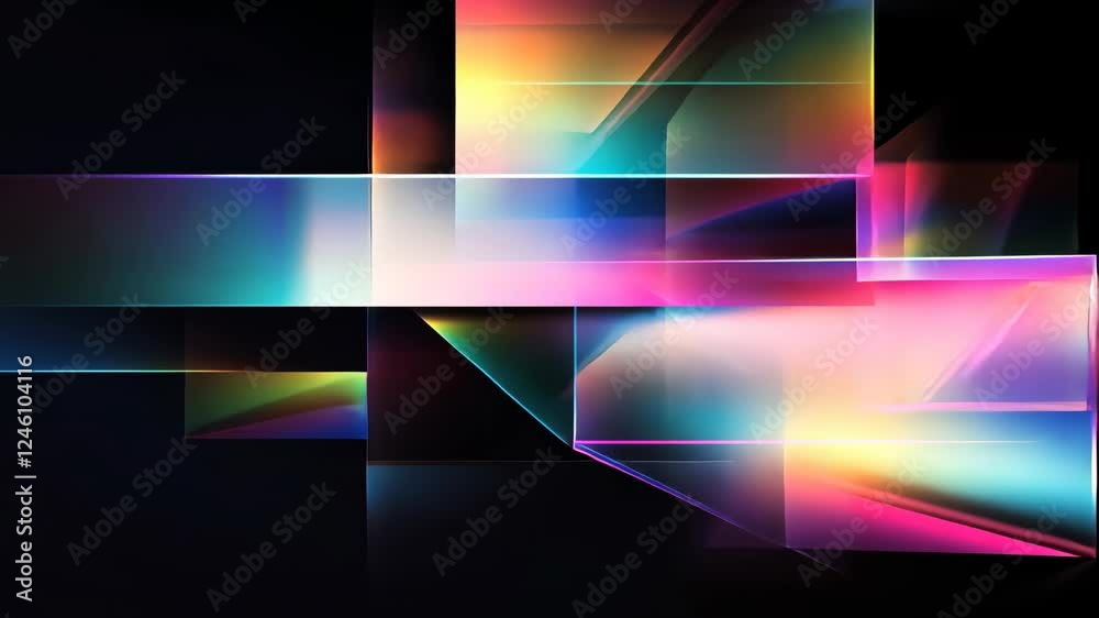 Poster dynamic neon light patterns creating abstract geometric art in motion