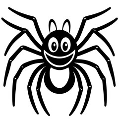 black spider isolated on white background