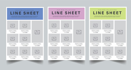 Product Catalog Design, Product Line Sheet Template, Wholesale Template,