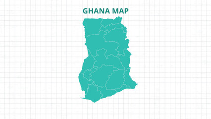A Map highlighting Ghana Map, Ghana modern map with Grey Color Hi detailed Vector, geographical borders