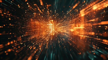 Abstract technology background of high speed global data transfer, ultra fast broadband and connection, digital cyber tech motion