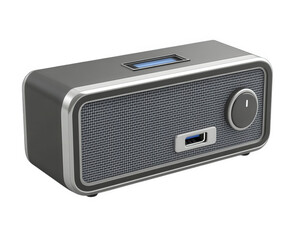 Portable speaker with USB charging port, sleek design, and modern features. Ideal for music lovers seeking convenience and style