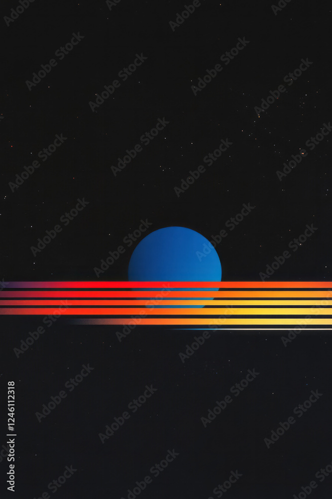 Aufkleber a sleek visual featuring an elliptical shape with horizontal stripes in fiery colors of red,
