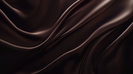 Fototapeta premium Black dark light pastel dusty pale soft chocolate coffee brown beige abstract background. Silk satin fabric. Curtain drapery line wave.Mocha mousse color 2025.Flat lay, top view table