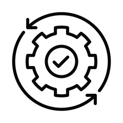 Automation line icon vector stock illustration