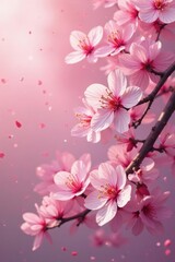 Abstract cherry blossoms dance in soft pink light, pink, cherry blossoms, blossom