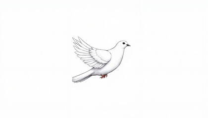 Obraz premium White dove flying against a plain background