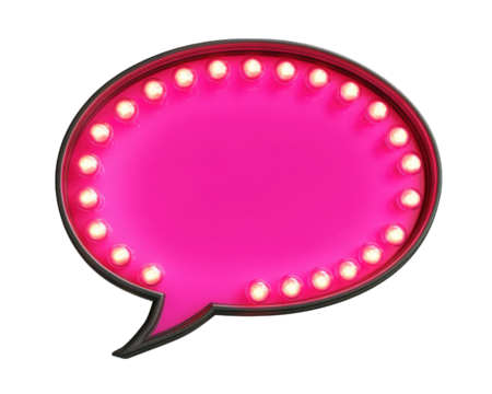stylish neon pink speech bubble with bright lights, perfect for adding fun and vibrant touch to any design. This eye catching element can enhance communication and creativity