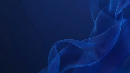 Blue fabric, flowing, dark background, abstract design