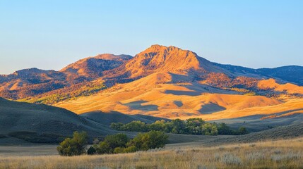 Golden Hour in the Mountains: A Serene Landscape