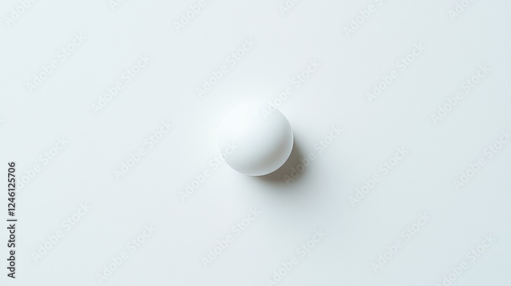 Poster round white object on a smooth white background with subtle shadow and soft lighting creating a mini