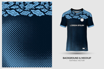 sports jersey design mockup template for football, soccer, volleyball, basketball, cycling, badminton, racing, running, e-sports © hlmngz