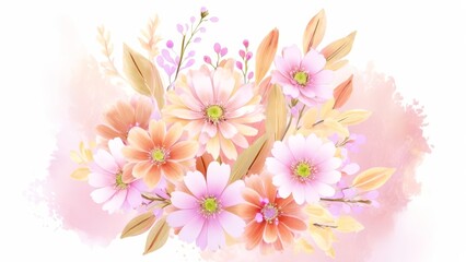 flores estilo acuarela. tarjeta