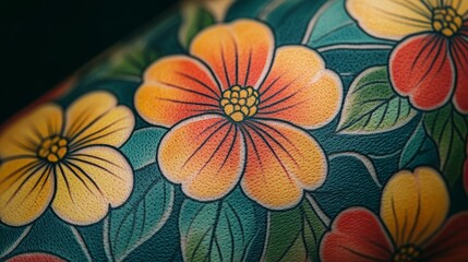 Brightly colored flowers bloom with remarkable detail in tattoo art