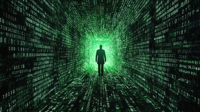 Digital Matrix Corridor: A Man's Journey into the Virtual World