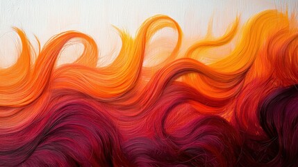 Obraz premium Fiery Sunset Hair: A Vibrant Symphony of Orange and Crimson