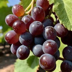 A view of sweet and delicious red grapes.