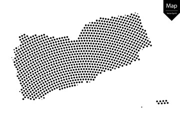 Obraz premium Abstract image Yemen map from point Black on a white background. Vector illustration eps 10. 