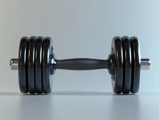 Naklejka premium A focused view of a black dumbbell.