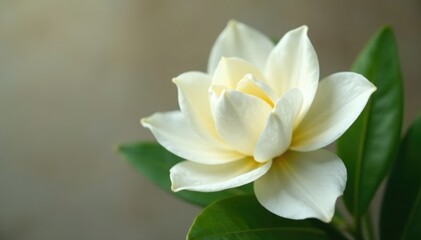 Fototapeta premium delicate white petals unfolding from a vanilla stick, bloom, sweet