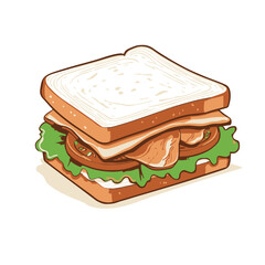 A cartoon illustration of a sandwich with lettuce