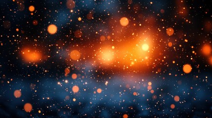 Fototapeta premium bright winter night with glowing bokeh lights and snowflakes christmas background