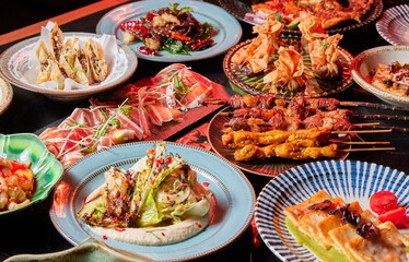 chinese food on the plate