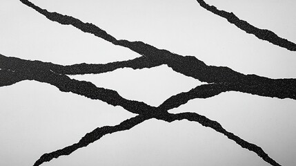 Black veins on white surface, close-up, texture, background