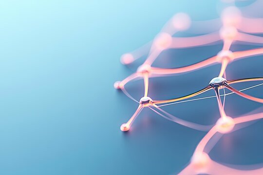 minimalist abstract illustration of hyper-connected future with glowing nodes interconnected by seamless fluid lines