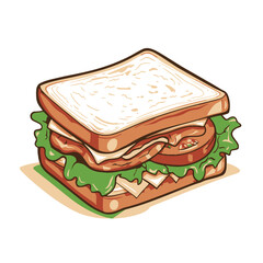 A cartoon illustration of a sandwich with lettuce