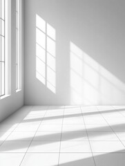 Obraz premium Bright, minimalistic interior with shadows.