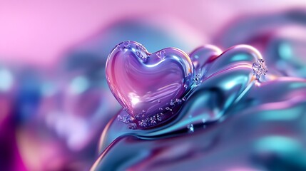 Abstract Heart: A Symphony of Purple and Teal