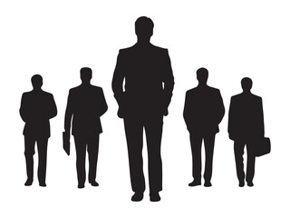 silhouettes of business people, sets of business man silhouettes vector design, business man