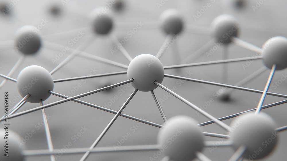 Poster network connection nodes, abstract background, technology concept, web design